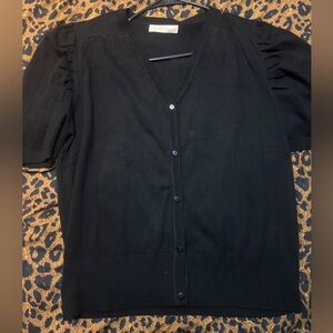 Black Short Sleeve Cardigan